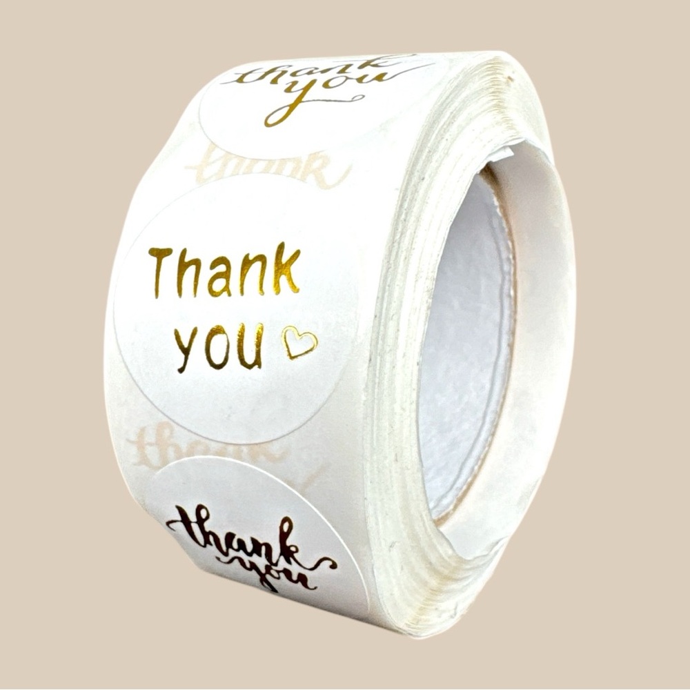 thank you stickers Gold (variety pack) 1in round | shipping supplies - Picture 3 of 9